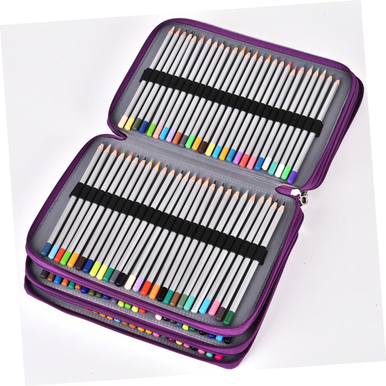 HOMSFOU Borsa Organizer per Cancelleria 252 Fori in Pu e Poliestere, Astuccio Capiente per Matite e Pennelli, Borsa Scolastica Leggera per Scuola e Disegno
