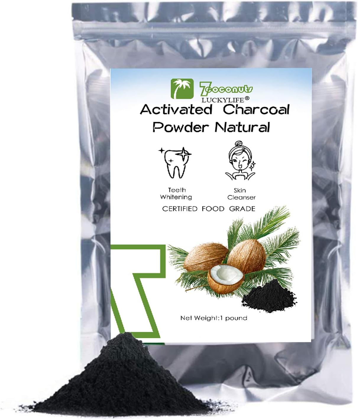 (1 pound) Activated Charcoal Powder 16OZ Organic Coconut Charcoal Toothpaste Teeth Whitening