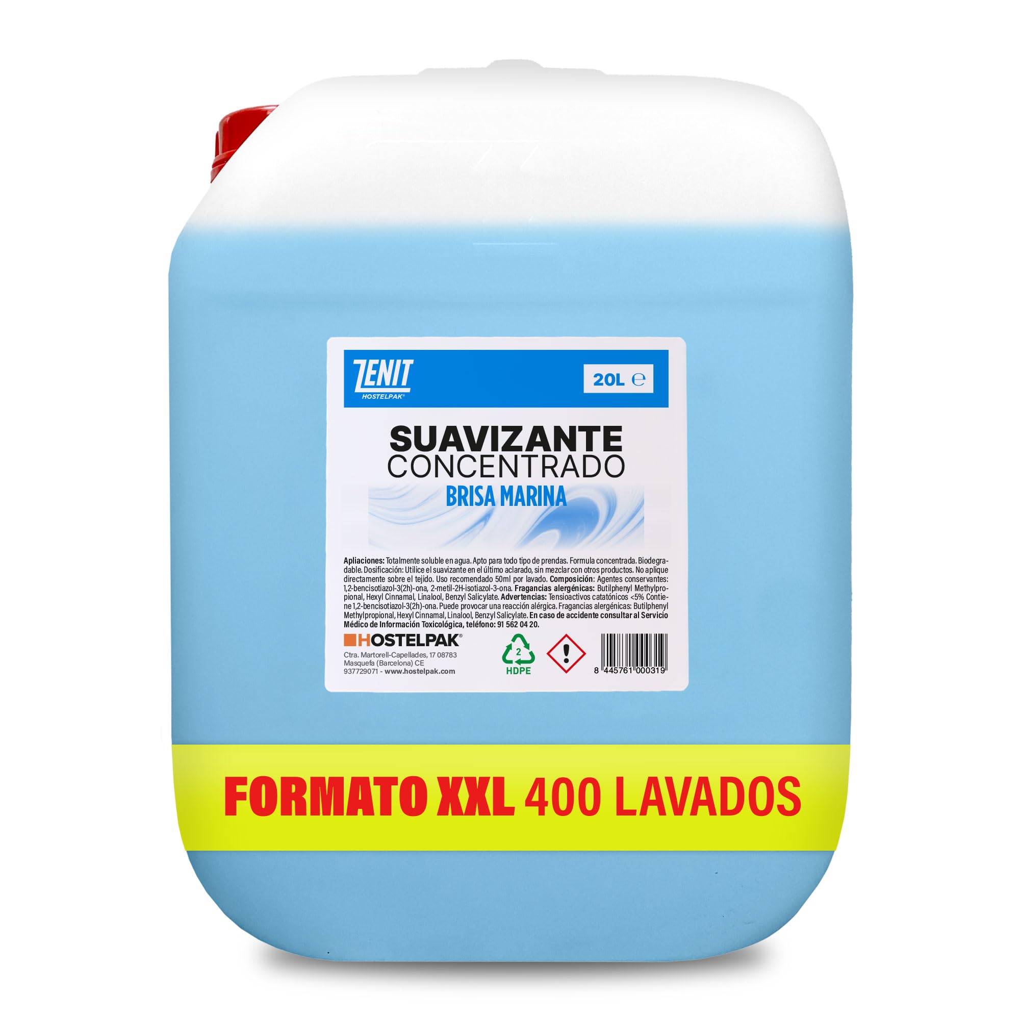 20L - Suavizante textil concentrado perfumado Brisa marina, Suavizante concentrado, Biodegradable, Fragancia agradable Formato xxl