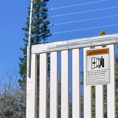 Miniatura 3 de SmartSign Letrero de "Advertencia puerta móvil puede causar lesiones o muerte"  Aluminio de 7 x 10 pulgadas