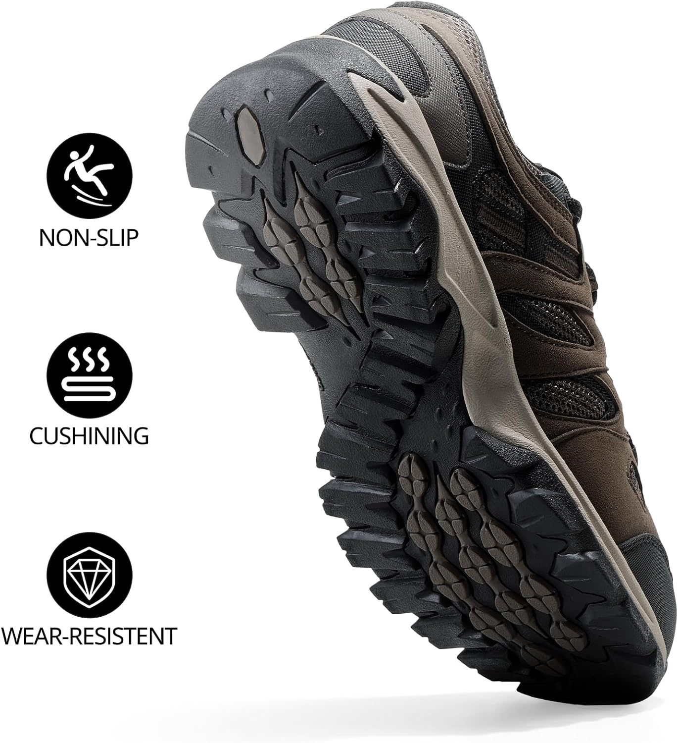 CAMELSPORTS Mens Hiking Shoes Walking Shoes for Men Outdoor Leather Mesh Lightweight Trail Sneakers - Image 4