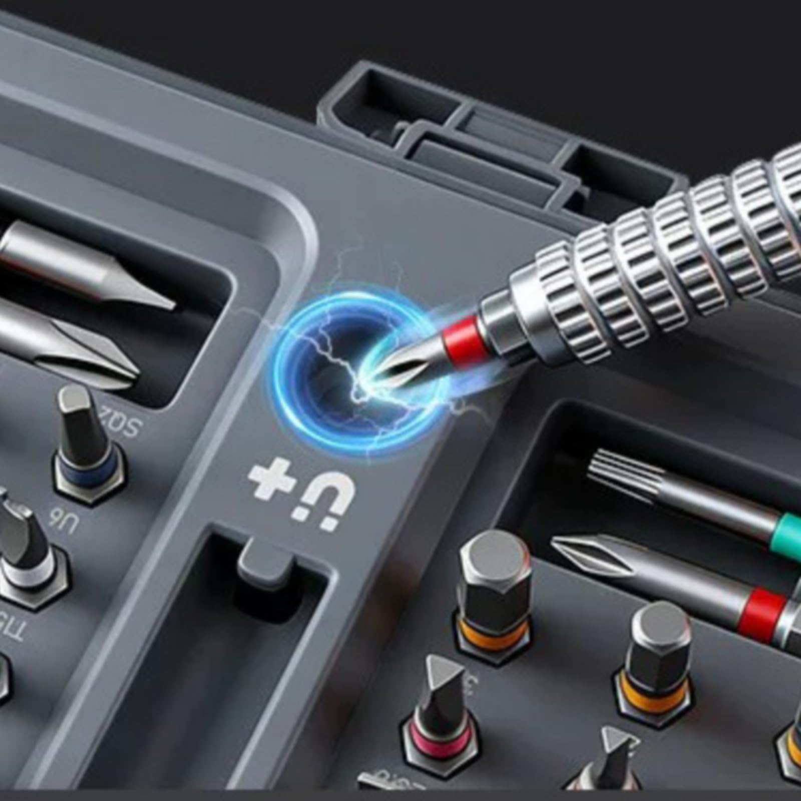Ratchet Destornillador de Trinquete Set Destornillador Precisión Kit Puntas Herramientas Manuales con Mango Cruzado para Mayor Control y Trinquete