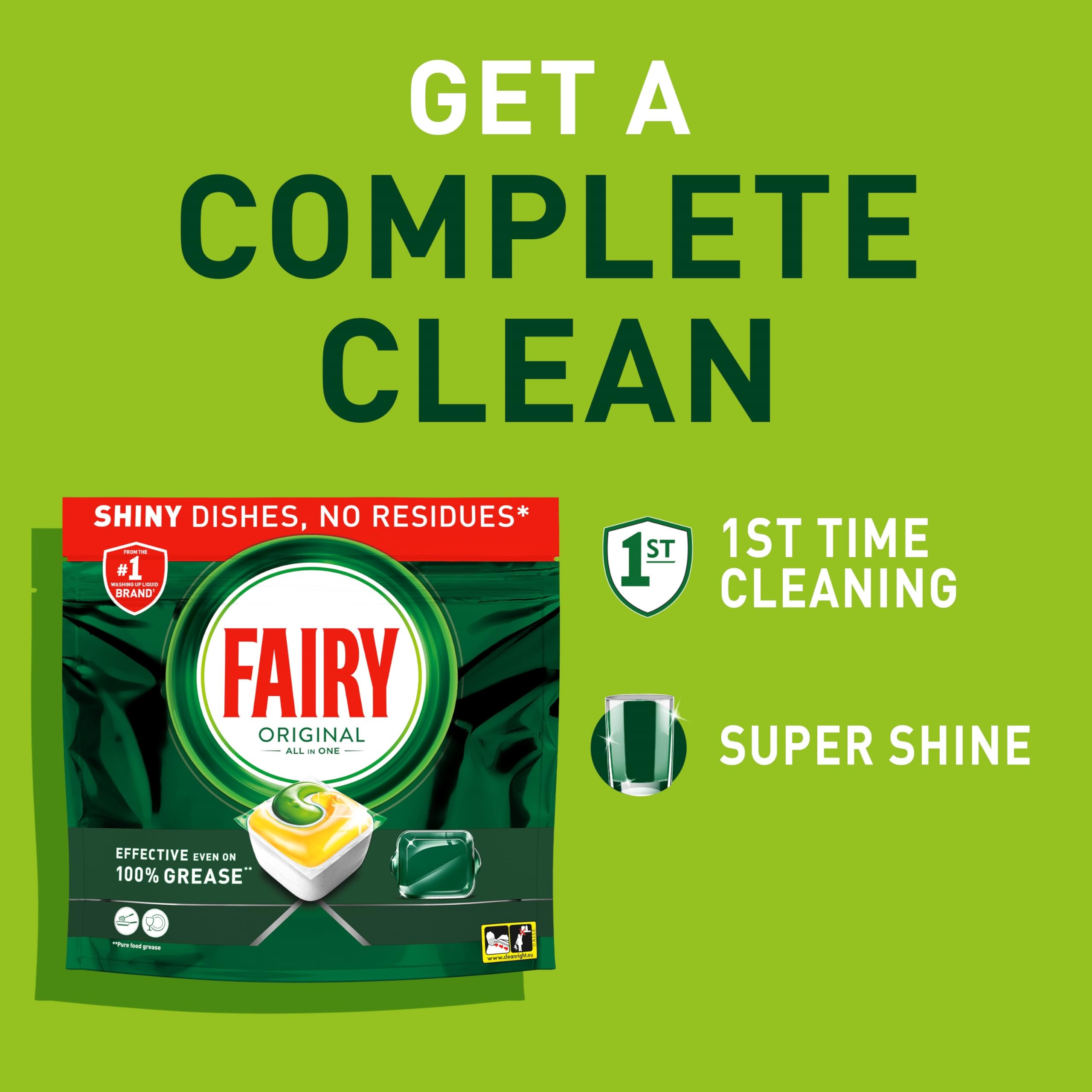 Fairy Original All in One 84 Spülmaschinentabs Zitrone - Effektiv auch bei eingetrocknetem Fett