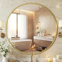 NEWBULIG 20 Inch Round Wall Mirror, Bathroom Mirrors for Over Sink