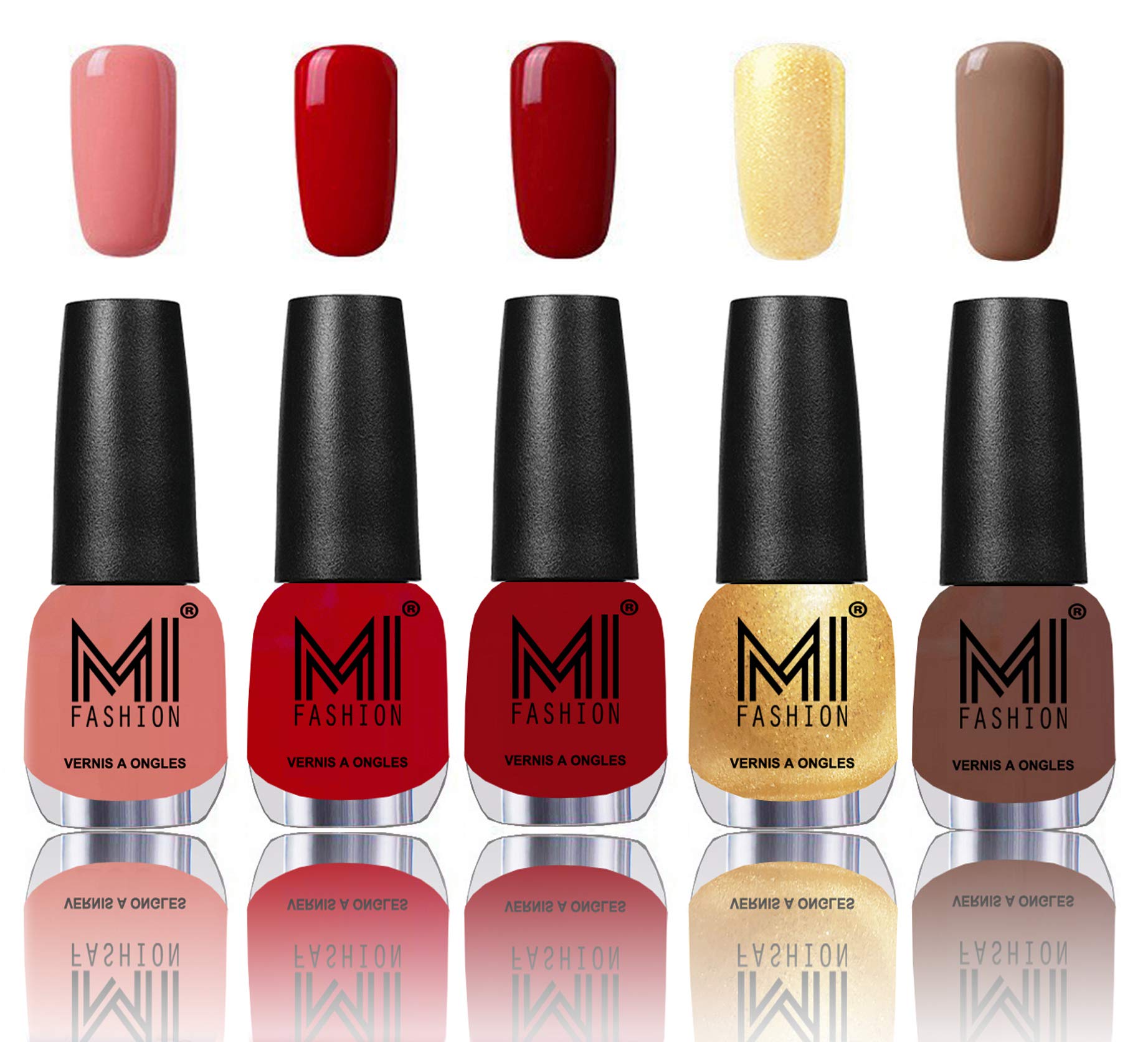MI Fashion Nail Polish Lacquer For Modern Day Women - Candy Cotton,Sinfully Red,Daring Red,Glazing Golden and Muddy Nude-picture-48