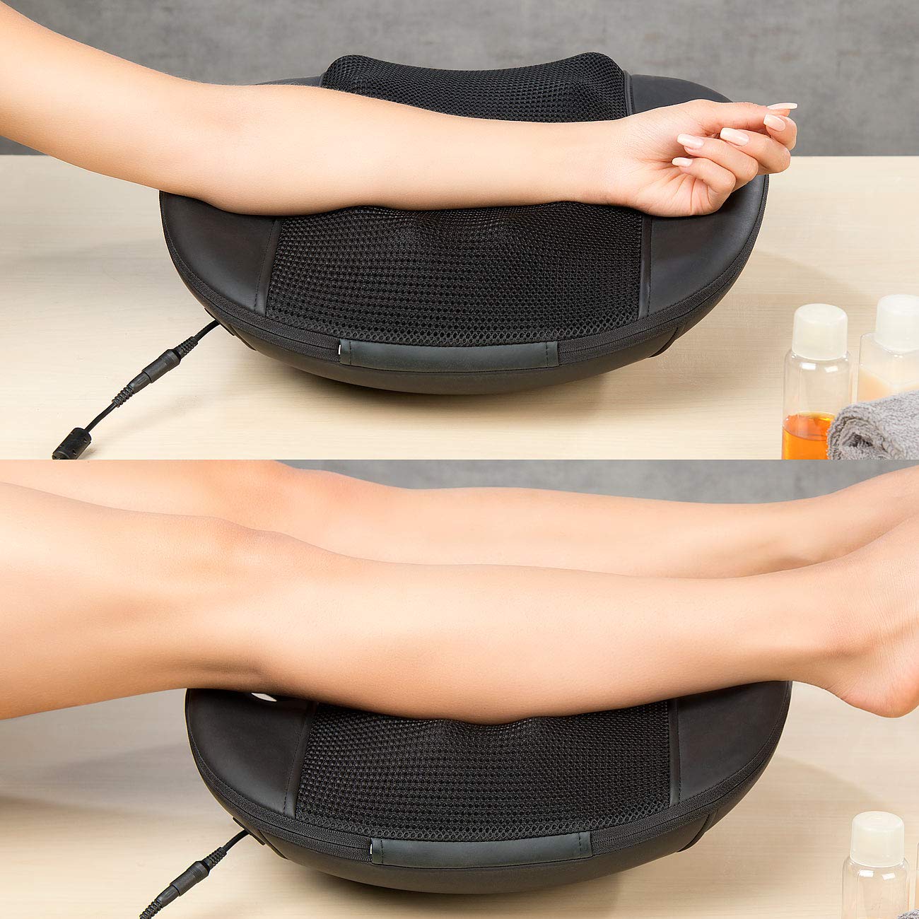 newgen medicals Massagekissen: Shiatsu-Rücken-Massagegerät mit 12 Köpfen und IR-Tiefenwärme, 30 Watt (Rückenmassagegerät, Massagekissen Rücken, 3D)