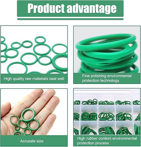 Miniatura 5 de Juego de 270 juntas tóricas para automóvil, 18 tamaños, de goma impermeable, compresor de aire acondicionado, arandela de juntas, accesorios
