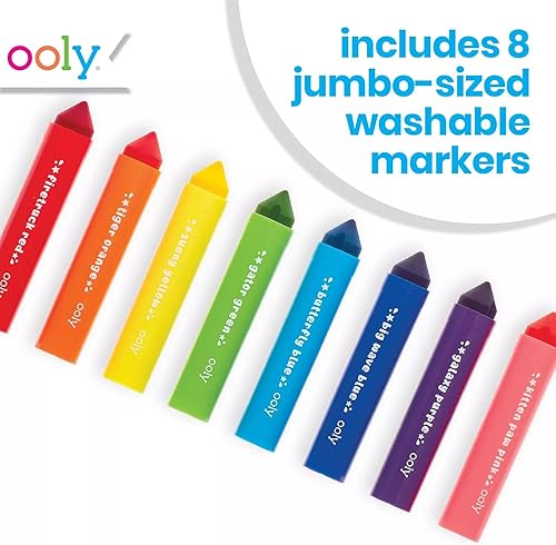 Miniatura 2 de Ooly Marcadores gruesos y lavables con agarre gigante, marcadores lavables para niños pequeños, marcadores de punta de megadiángulo para niños