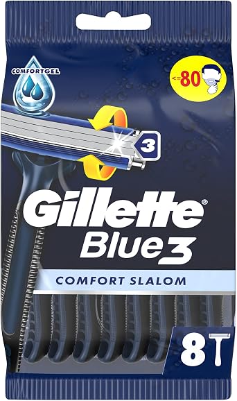 Gillette Blue3 Slalom Use Horse Men's Razor 8 Pieces