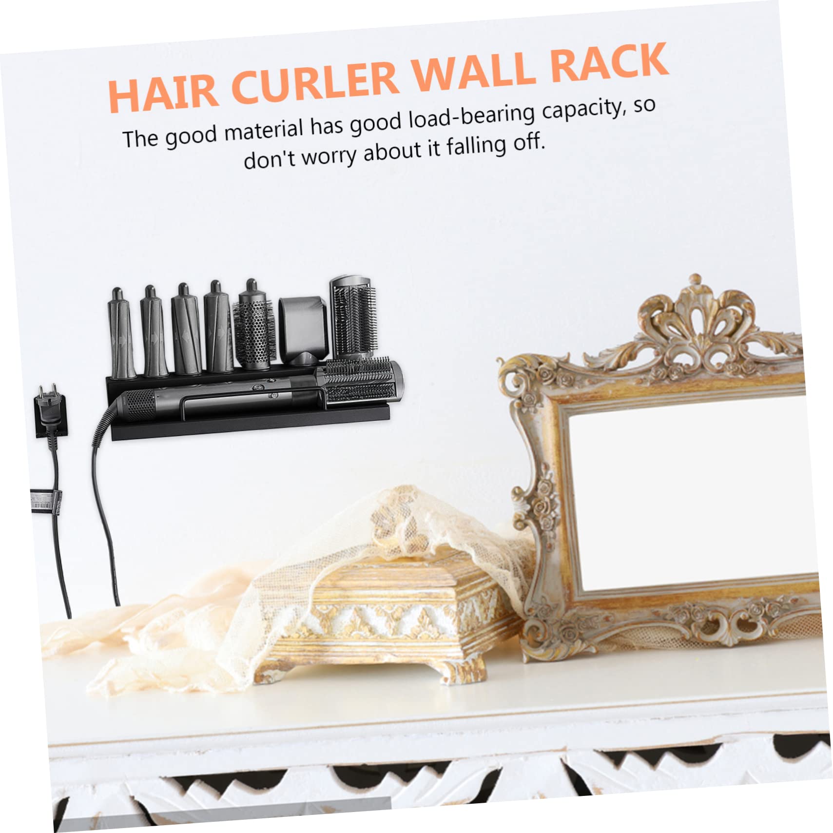 Haartrockner-Halterständer, Haartrockner- und Glätteisenhalter, Lockenstabständer, Salon-Lockenwicklerhalter, Toilettenzubehör, Lockenwickler-Wandständer, Haarstyling-Werkzeug-Organizer, Lockenstabhal