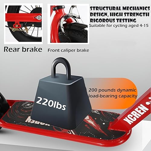 Miniatura 5 de Youth Scooter for Kids and Teens, Folding Design, 10-Inch Wheels Air-Filled Tires, Wide Foot Deck, Brakes, Perfect for Riders Age 5 Year Old and Up,