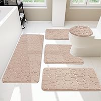 Vista 12 de YIHOUSE Juego de Alfombras de Baño de 2 Piezas Gris Oscuro, Juegos de Alfombras de Baño de Espuma Viscoelástica, Alfombras de Baño Antideslizantes