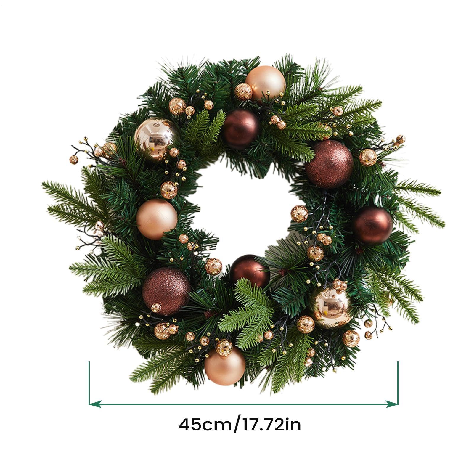 Corona Para Puerta Guirnalda Navideña Decoración De Pared | Corona De Navidad Artificial Para Porche De Invierno Interior Ventana Pared Casa Boda Chimenea Gabinete