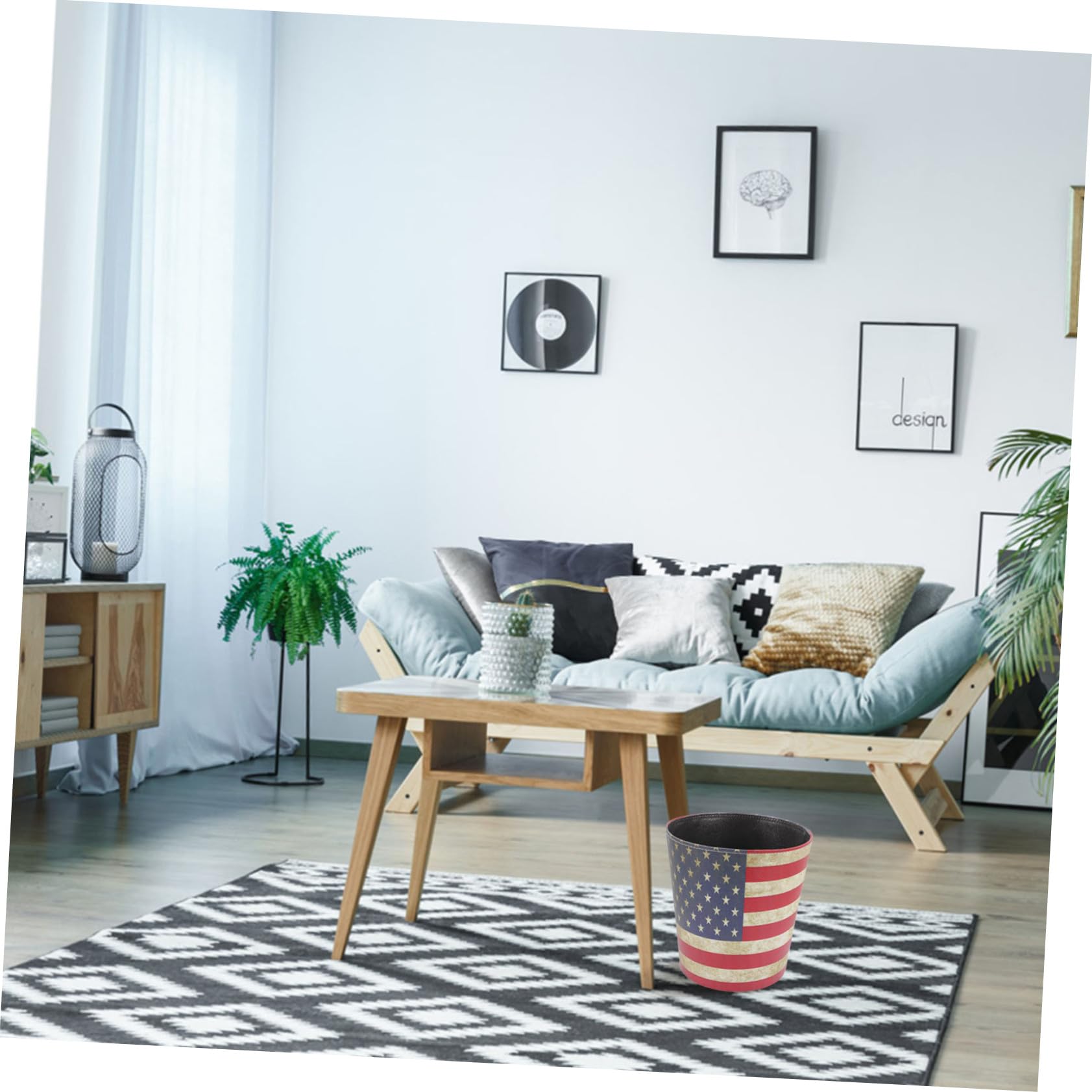 INOOMP Cestino per Rifiuti in Stile Retrò Secchio Carta Straccia in Pelle Pu Resistente, Contenitore Portaoggetti Multifunzione da Ufficio e Casa senza Coperchio, Design Spesso