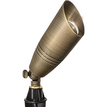 GKOLED Solid Brass Landscape Spotlight, 12V AC/DC Low Voltage Landscape Lights, Outdoor Directional LED Uplight Waterproof Fixture with ABS Spike, Garden Patio Trees Spot Up Light, No MR16 Bulb