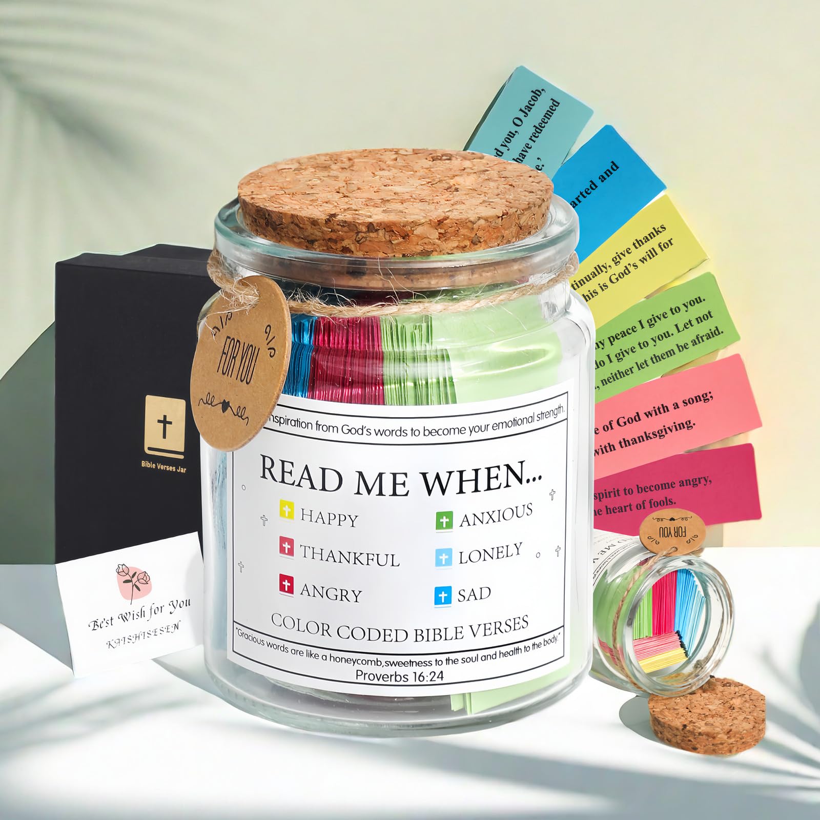 Bible Verse Jar?Christian Gifts for Father Faith?Inspiring Colorful Notes for Mom?Indicate the Source and Chapter?Bible Study Supplies
