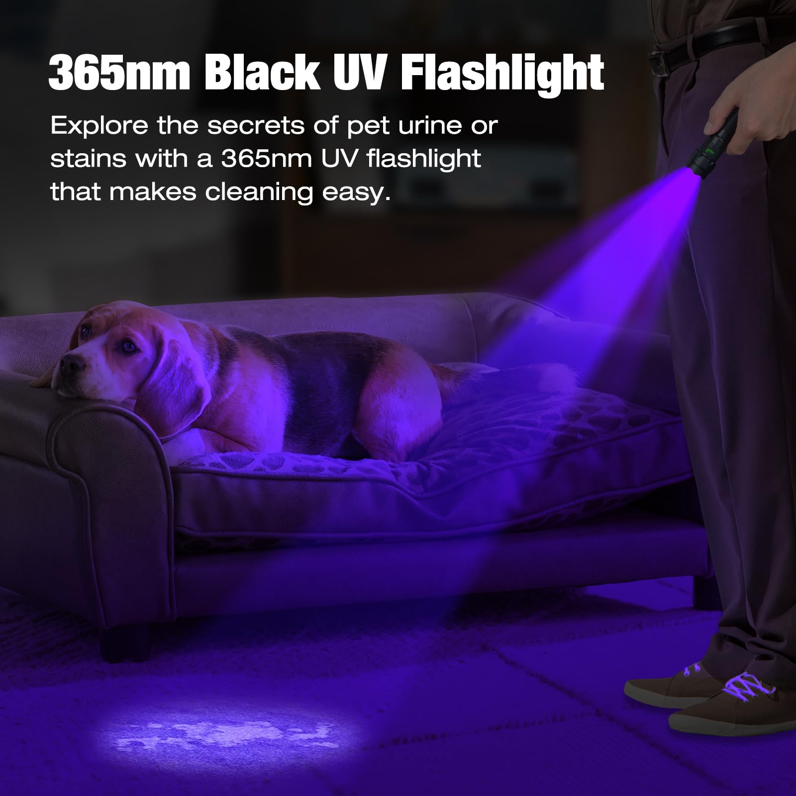 UltraFire UV Taschenlampe 365nm Wiederaufladbar – Professionelles Schwarzlicht Für Forensik, Inspektion & Mineralien