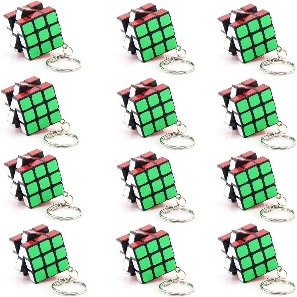 Lebbeen Party Supplies Keychain Cube Mini Cubes Party Favors Cube Puzzle (12 Pack)