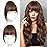 BOGSEA Clip in Bangs 100% Human Hair Bangs with Temples Bangs Hairpieces for Women Clip in Fake Bangs for Daily Wear (Medium Reddish Brown, French Bangs)