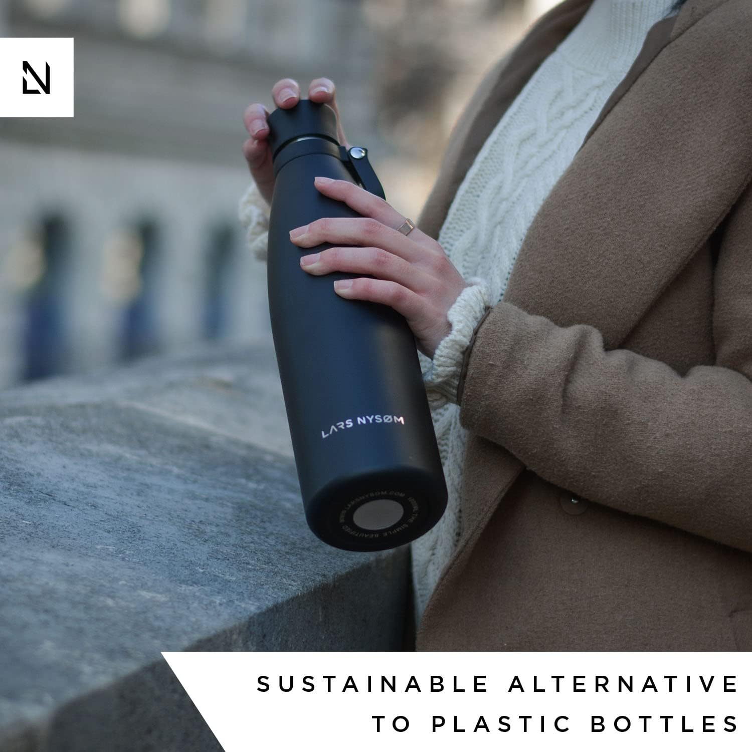 LARS NYSdiameter M Stainless Steel Insulated Water Bottle 750ml, 1L, Blush Rose, 1000 ml - Image 3