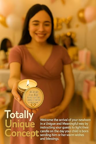 Vista 5 de Majestic Zen Juego de regalo de velas para baby shower, paquete de 9 velas de cera de soja perfumadas neutras con amanecer fresco del océano Larga