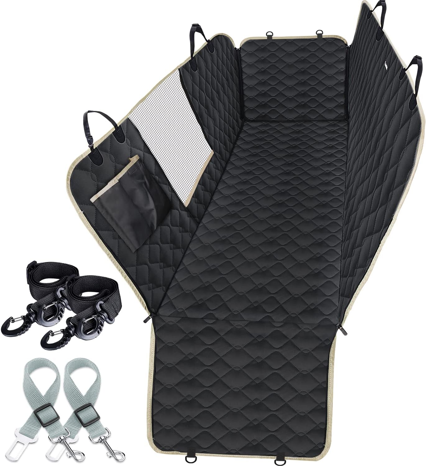 Lassie Dog Car Seat Covers for Back seat 100 Waterproof Pet Car Seat Cover with Mesh Visual