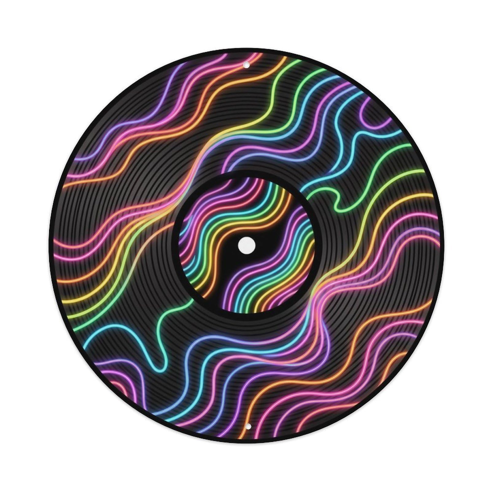 Colorful Music Vinyl Records Wavy Color Streams Metal Tin Sign