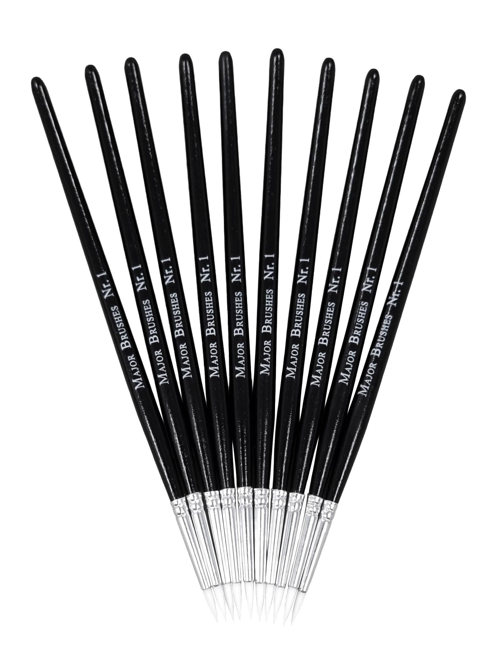 Major Brushes Sable Substitute Brushes Size 1 - Pack of 10
