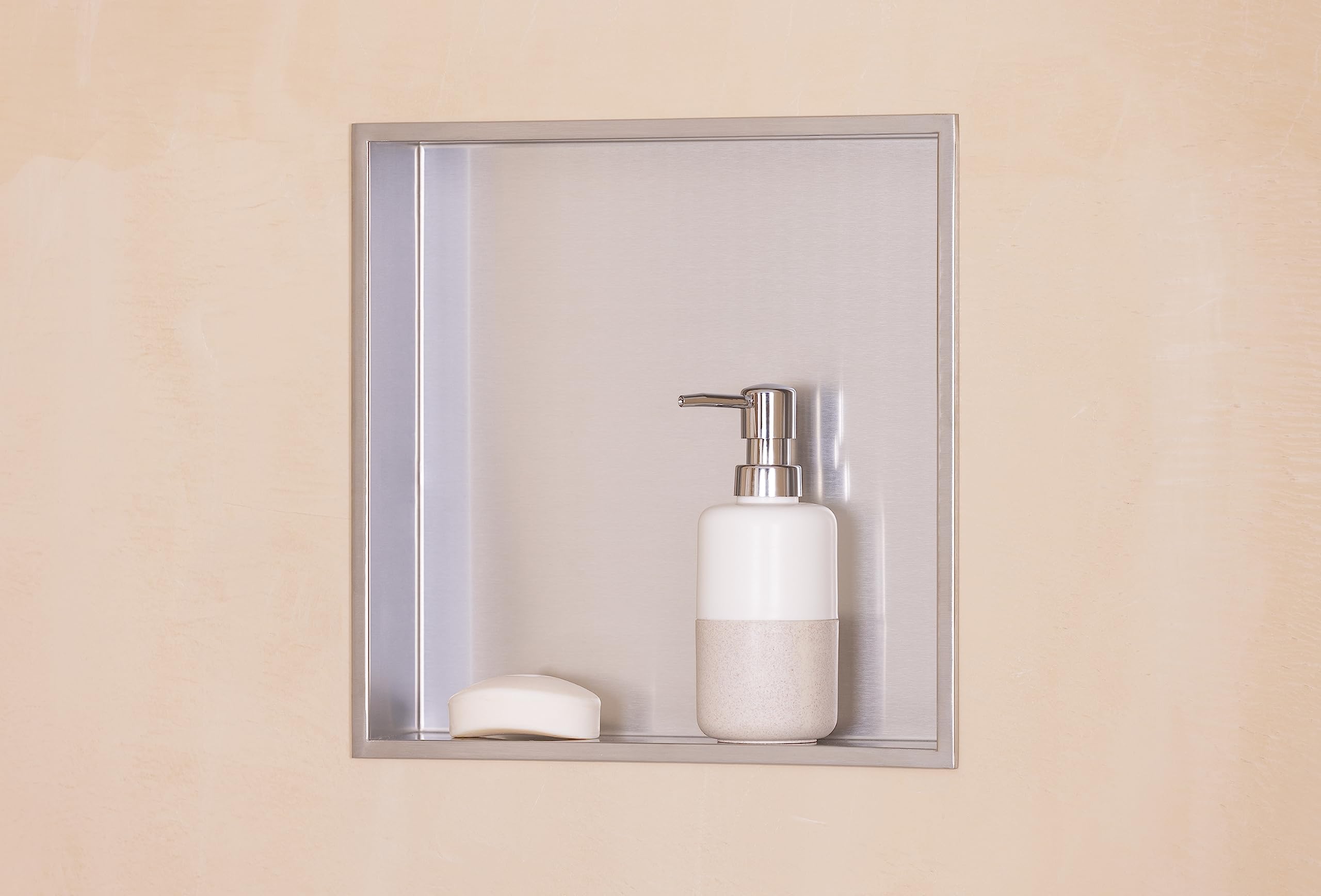 Nicchia da Doccia da Incasso 30x30x7 cm | Acciaio Inossidabile | Mensola da Parete per Bagno | Design Moderno | Resistente all'Umidità | EUROSANIT