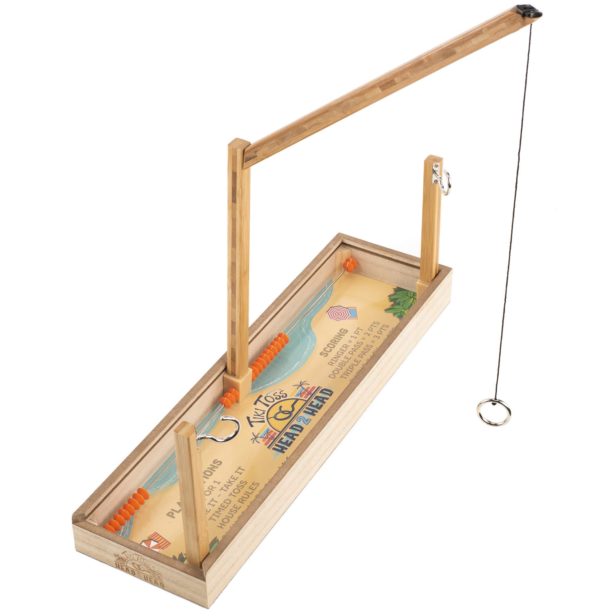 Tiki Toss Ring Toss Game for Adults & Kids Hook and Ring Games with