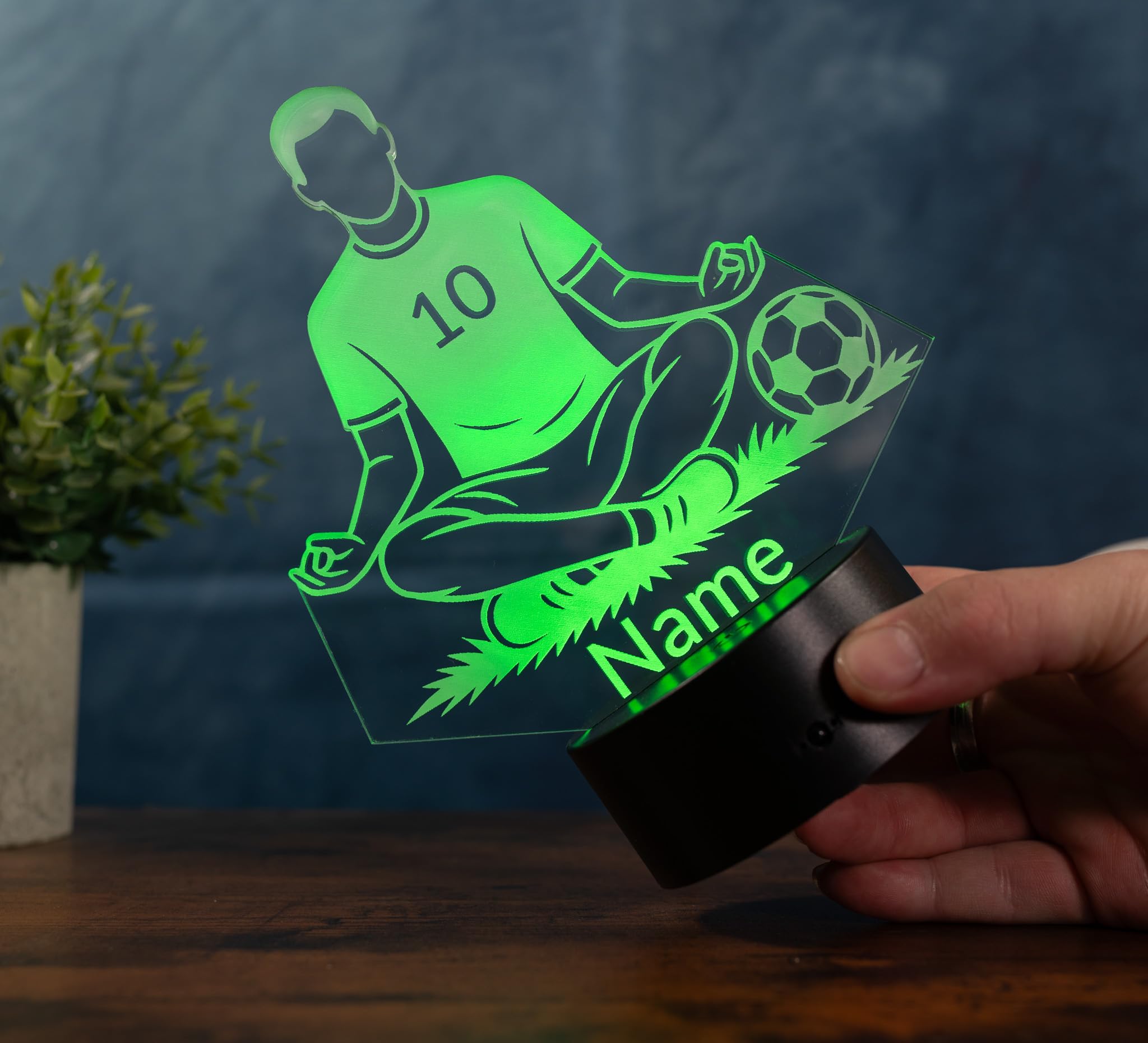 Lampada da calcio personalizzata, luce notturna a LED con nome e numero di maglia, regalo per la cameretta dei bambini, yoga, per ragazzi e appassionati di calcio