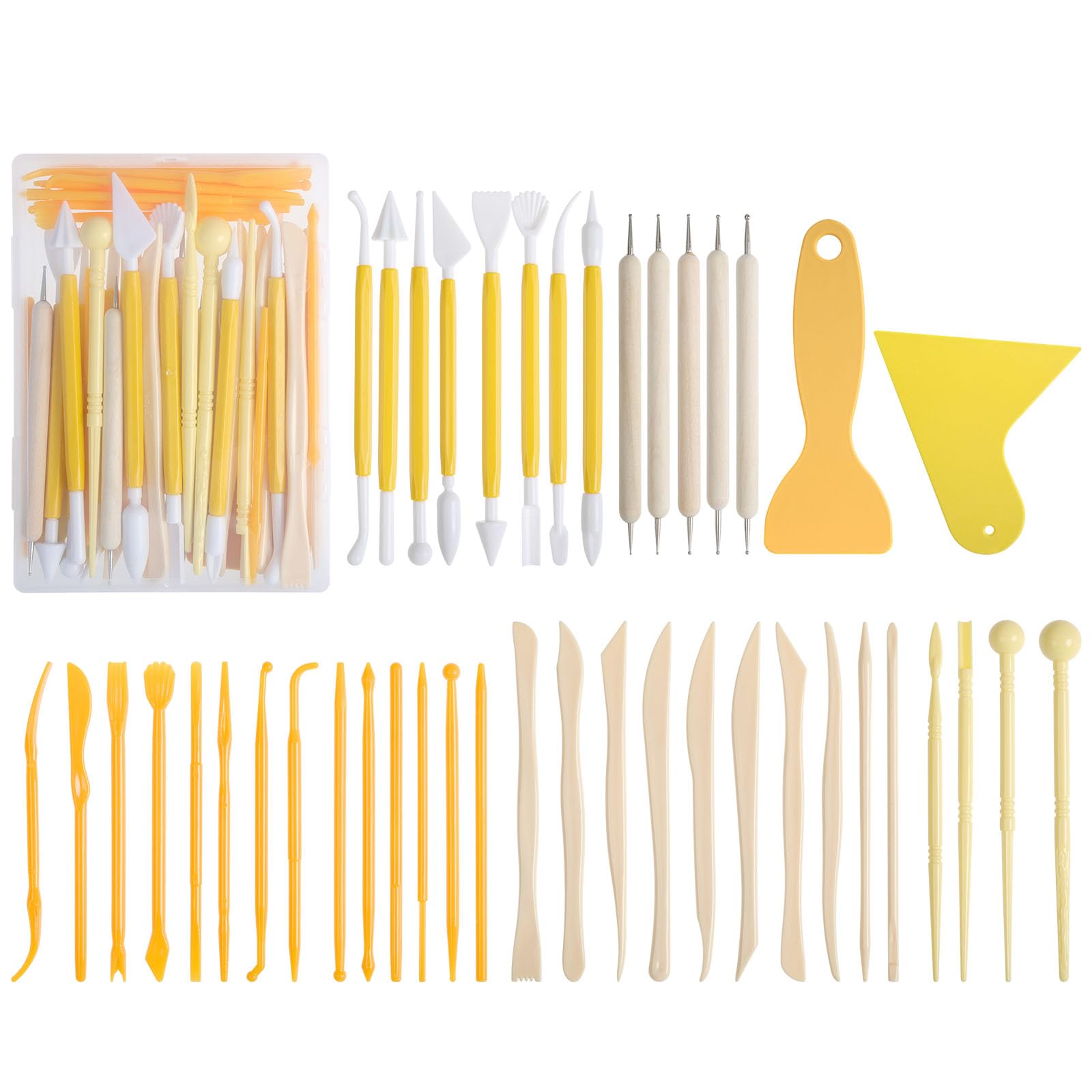 NUTKIT 43PCS Polymer Clay Tools, Modeling Clay Sculpting Tools Set
