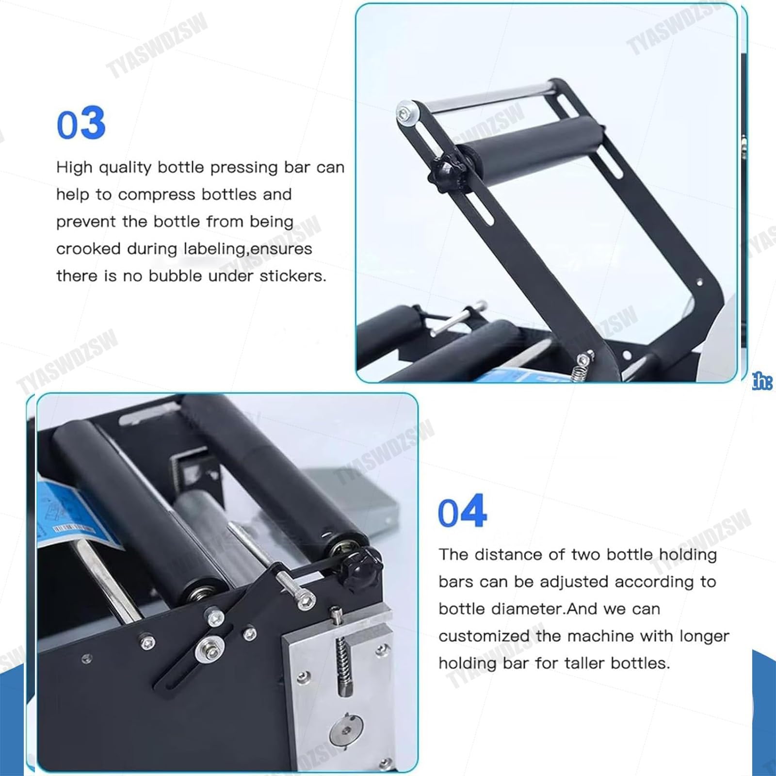 Macchina Etichettatrice Semiautomatica Per Bottiglie Tonde, Applicatore Di Etichette Con Accuratezza ±0.5mm, Display Digitale E Pedale, 30-40pcs/Min Per Operazione Senza Mani(Upgraded)