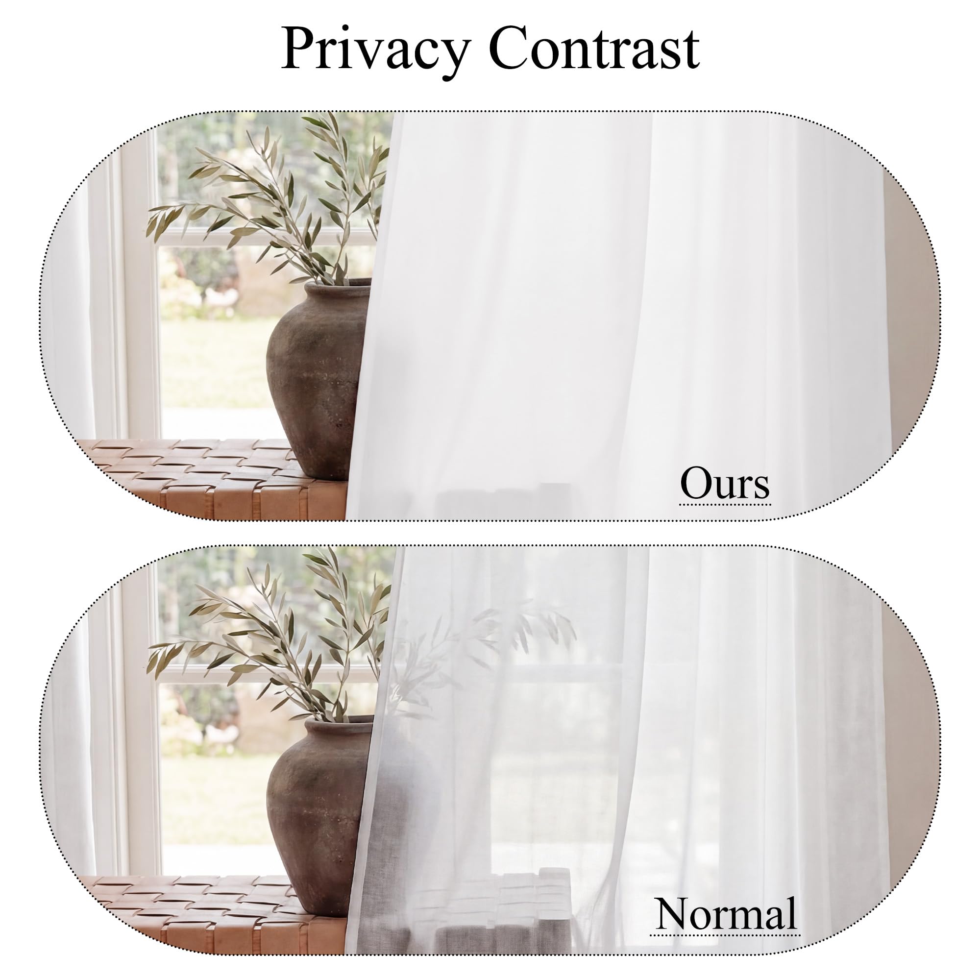 KGORGE Raumteiler Vorhang Halbtransparent mit Kräuselband für Wohnzimmer | Weiß,1er Set,H 240 x B 450 cm Schienen Gardine Blickdicht Lichtdurchlässig,Lichtfilternder Sichtschutz,Luftig
