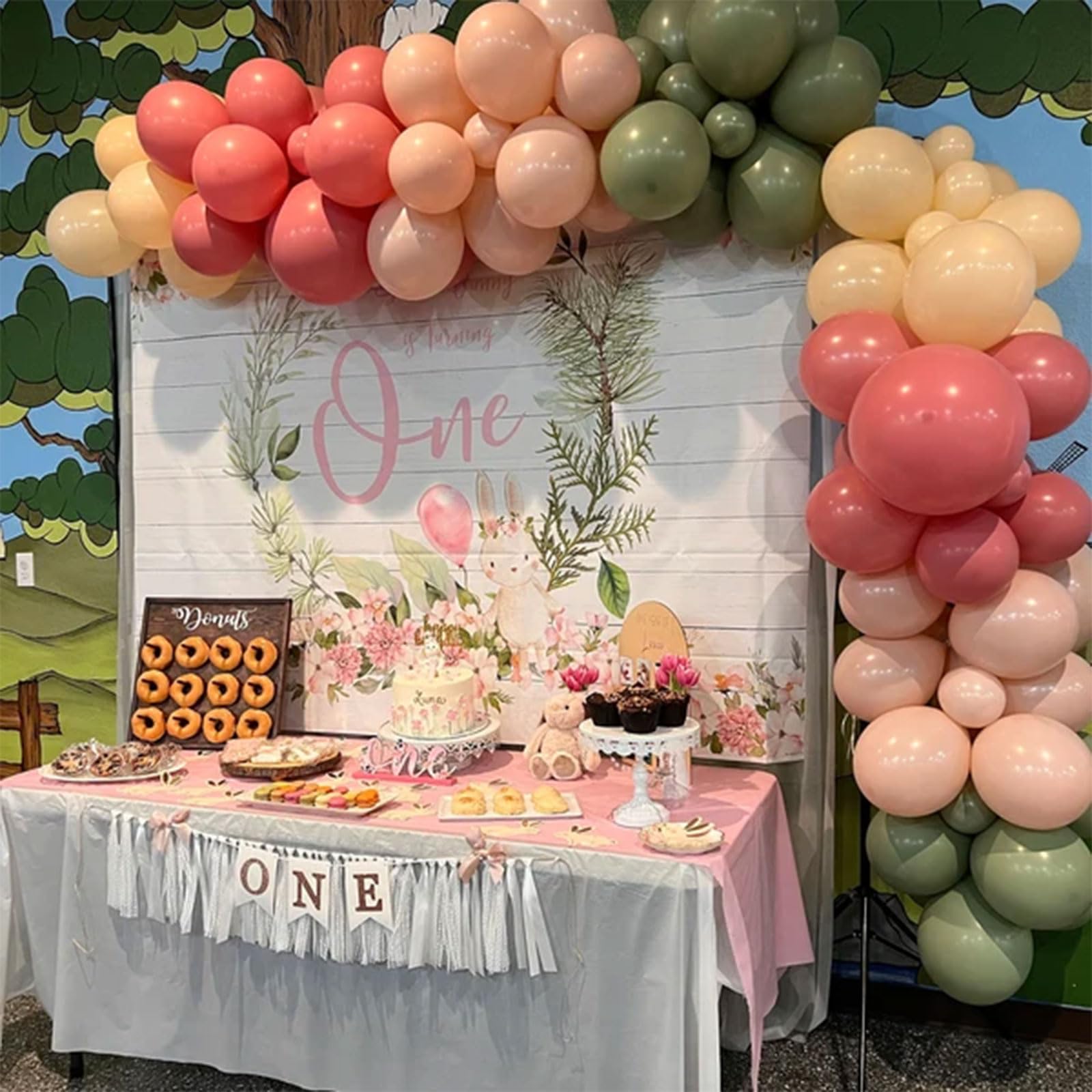 Sage Grün und Rosa Luftballons, 60 Stück 12 Zoll Dusty Rosa und Retro Grün Luftballons, Salbei Grün Metallic Gold Weiß Luftballons für Mädchen Geburtstag Babyparty Dschungel Safari Party Dekoration