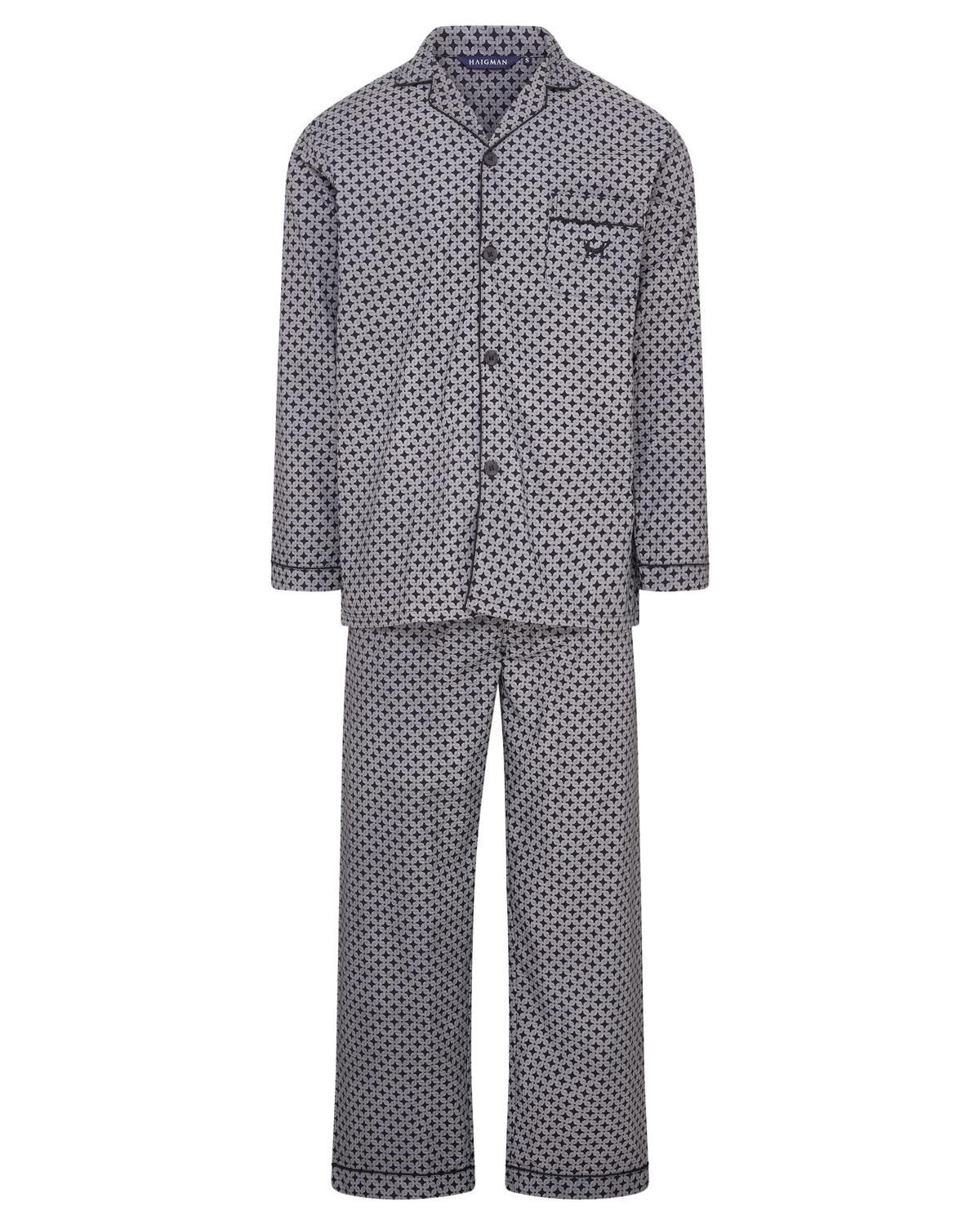 Undercover Haigman Easy Care Printed Pyjamas 7590 Black Chain Print 2XL