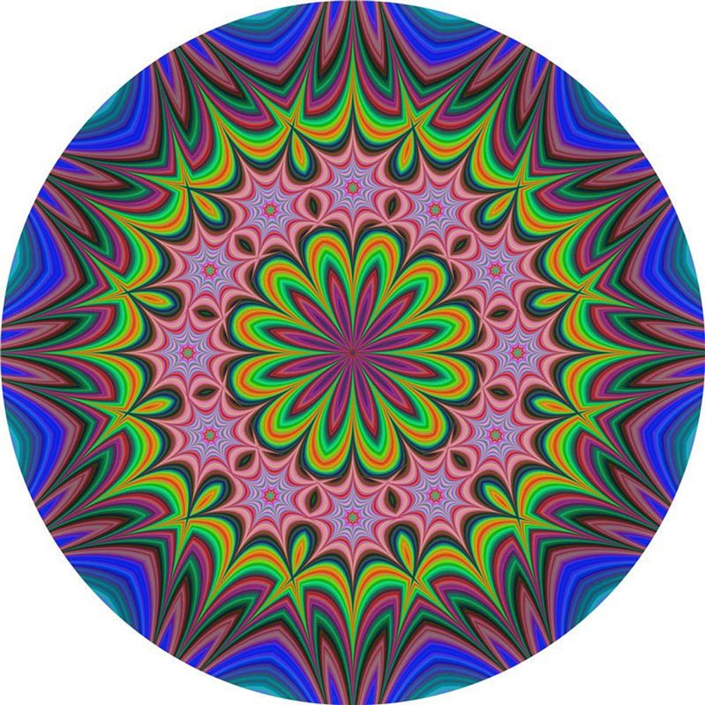 Tapis de yoga mat impression 3D tapis rond anti slip de sol pour salon et porte
