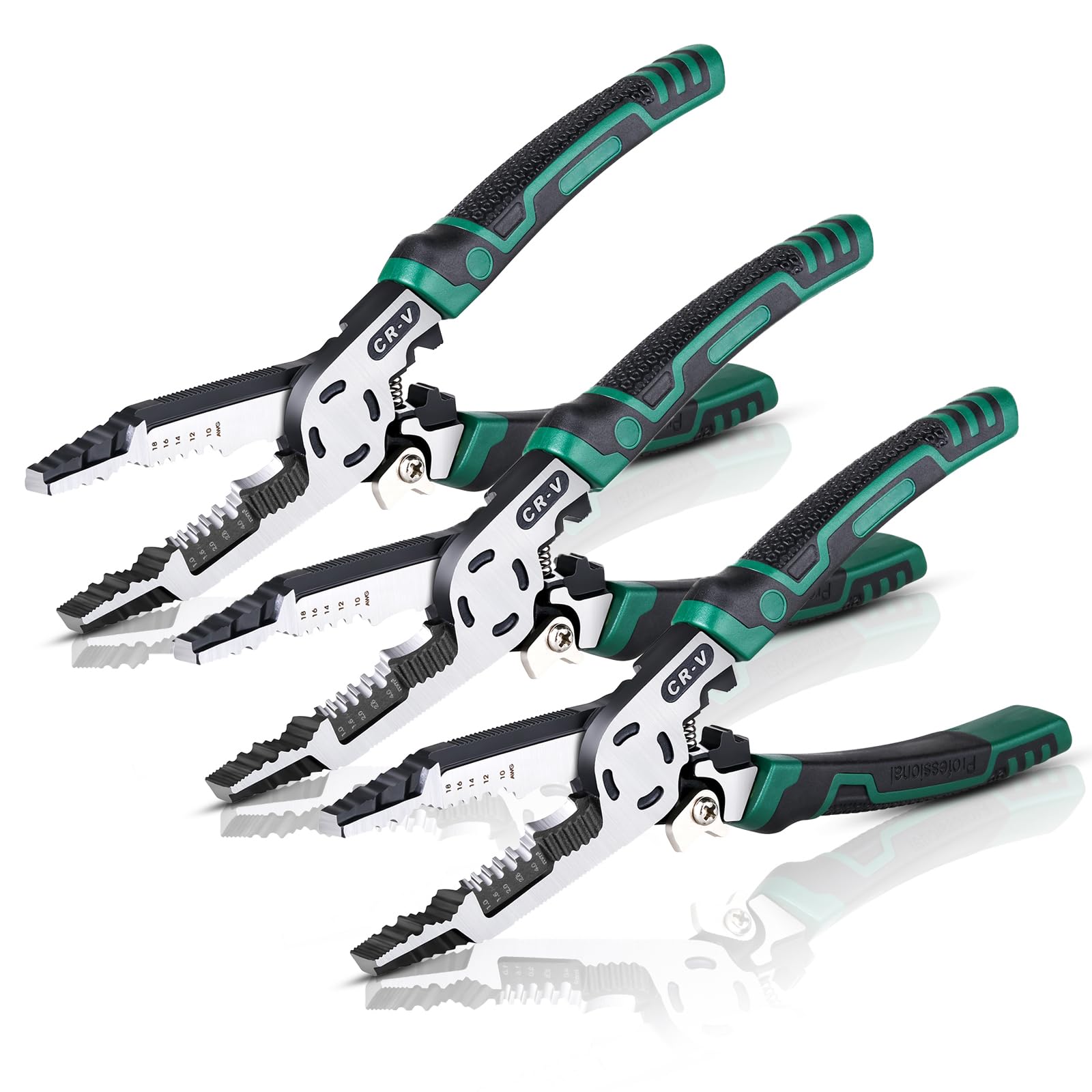 Duogalia 10-in-1 Wire Stripper Pliers, Cable cutters, 9" Multifunctional Combination Plier with Wire Stripper Crimper Cutter, Screw Gripping Pliers