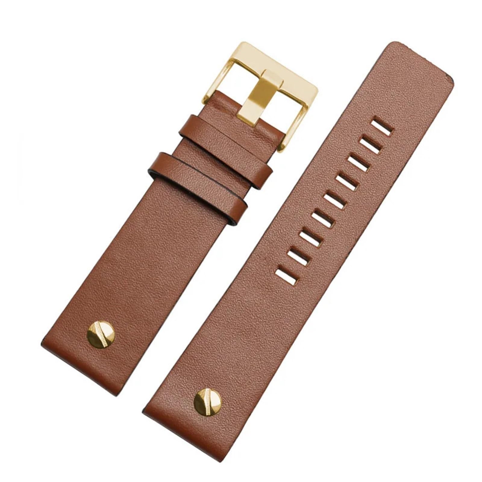 YINGO Echtes Lederarmband, 22, 24, 26, 28, 30 Mm, Uhrenarmband Mit Niete, Kompatibel Diesel DZ7406 DZT2009 DZ7413 DZ7257 Band