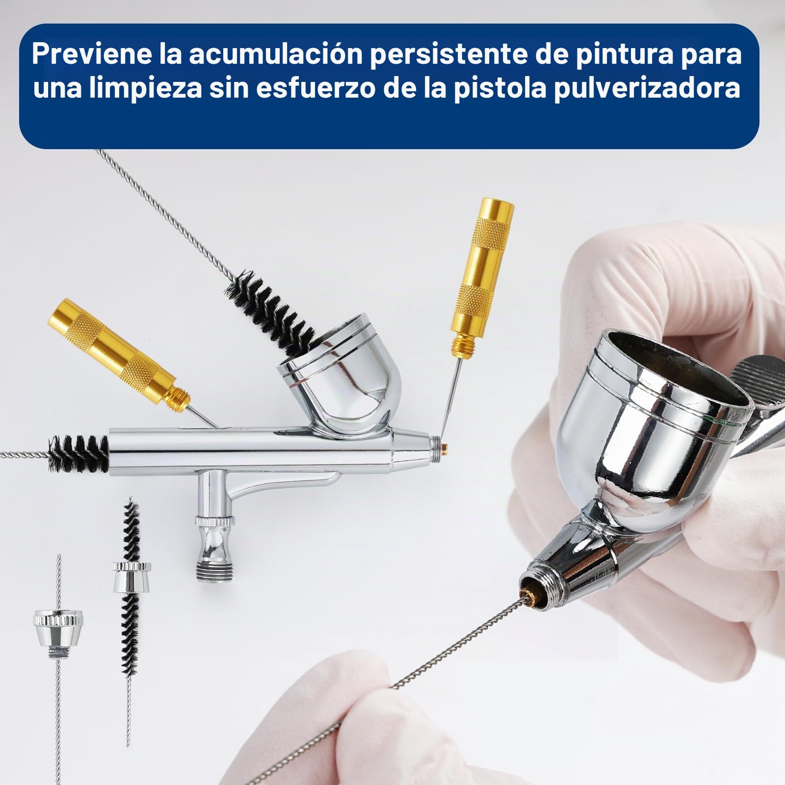Roizefar - Kit de limpieza para aerógrafo, 6 limpiadores de aerógrafo y 2 diluyentes (100 ml cada uno) con tarro de limpieza de vidrio, elimina eficazmente la pintura acrílica a base de agua, kit de