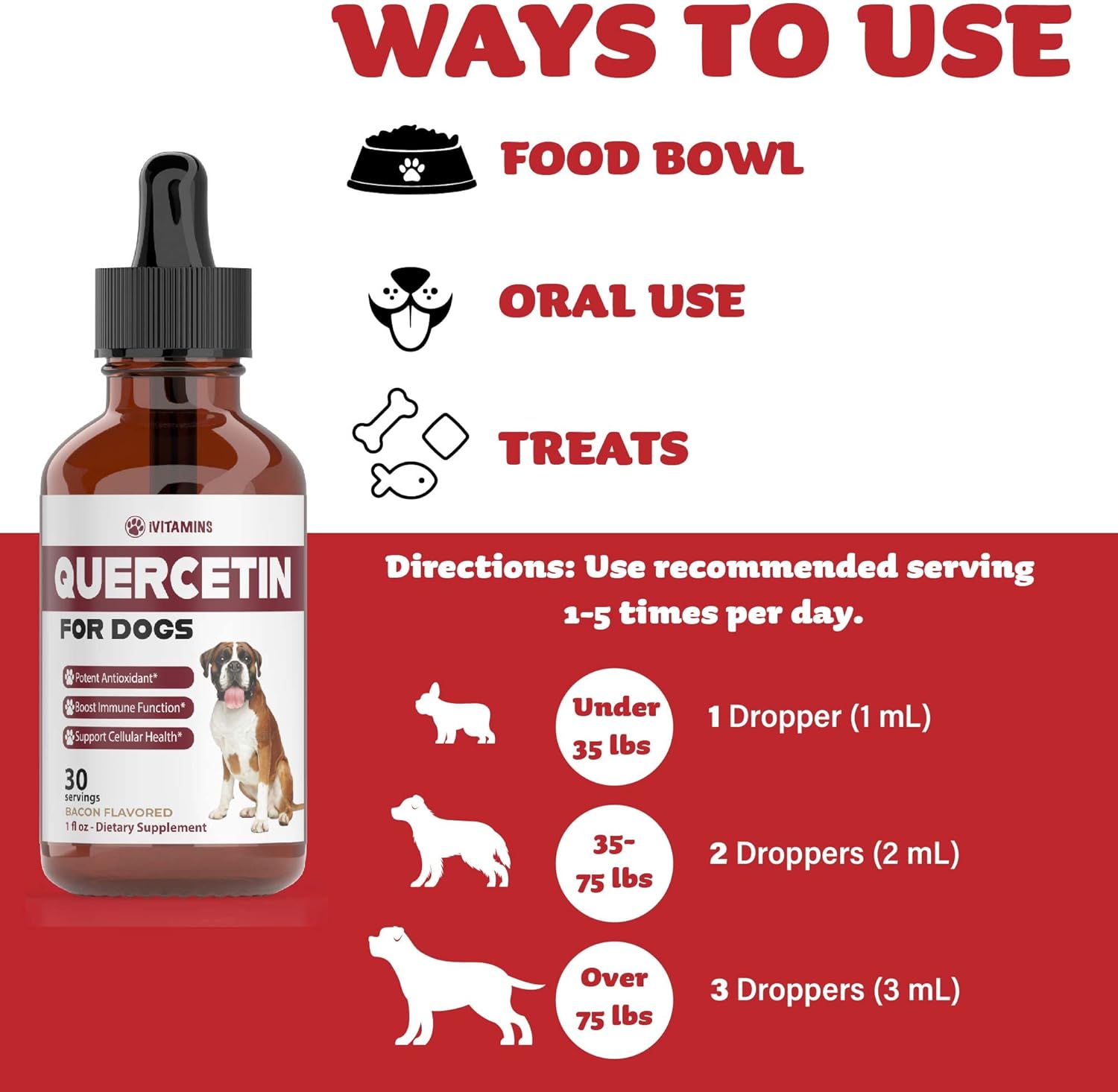 Quercetin for Dogs | Dog Allergy Relief | Quercetin for Dogs Allergies | Dog Allergy | Quercetin | Dog Allergy Support | Quercetin Dog | Dog Allergies | Quercetin Supplements | Bacon Flavor (2 Pack)