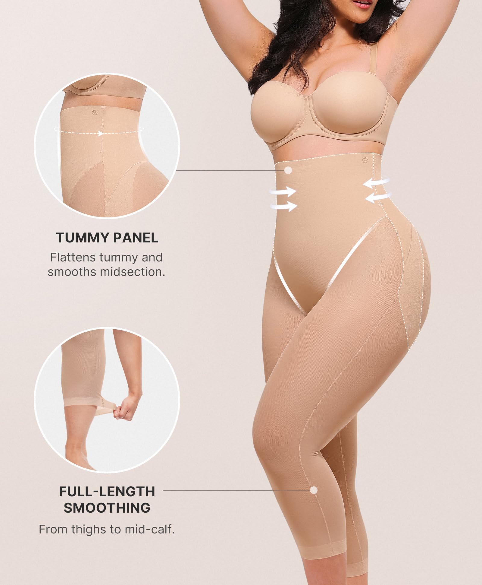 QHQQXN QTANZIQI Shapewear para Mujer Capris Leggings para Mujer Control de Barriga Ropa Interior Cintura Alta Cuerpo Levantamiento de glúteos Bragas