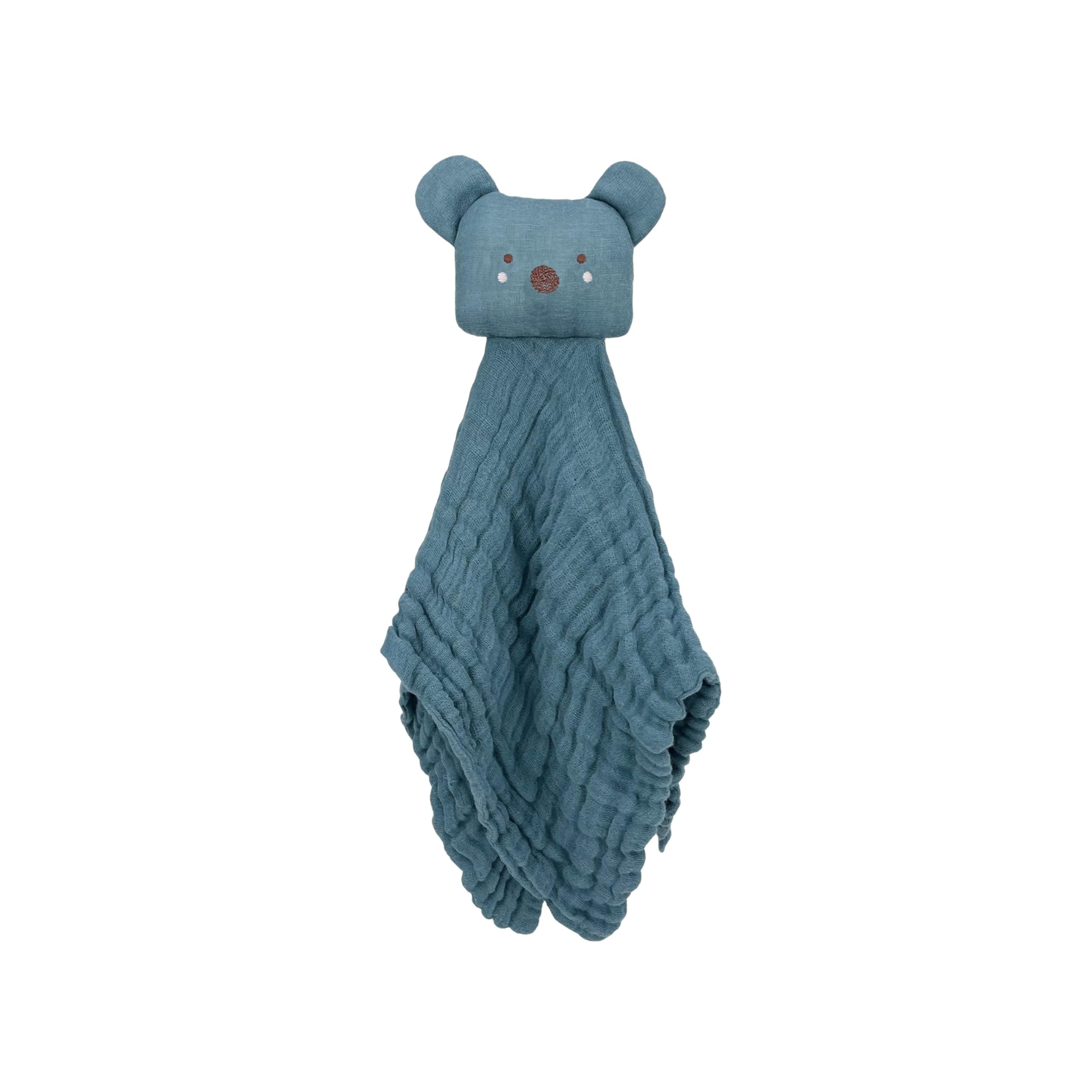 abracadabra Organics Collectible Security Blanket with Cuddle Toy (100% Organic Muslin, 38 x 38cm, 0+ Months, Koala Bear)