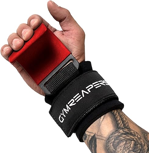 Miniatura 4 de Gymreapers Ganchos de levantamiento de pesas (par), correas de muñeca resistentes y de alta resistencia, soporte de agarre de mano para peso muerto,