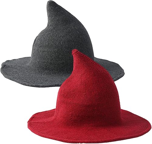 Miniatura 17 de Qianmome Paquete de 1, 2 y 4 sombreros de bruja de Halloween para mujer, de ala ancha, plegable, puntiagudo, accesorio para disfraz de fiesta