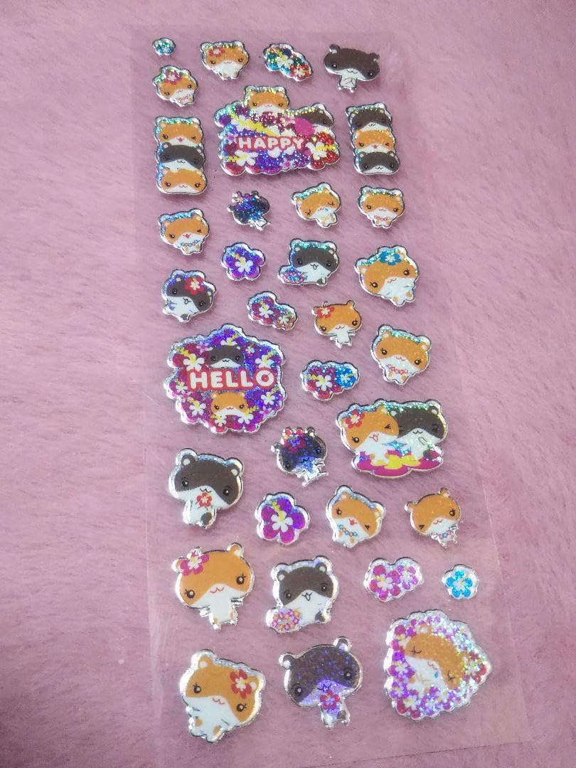 Amazon.co.jp: ハムスター ハムちゃん きらきら シール 平成レトロ