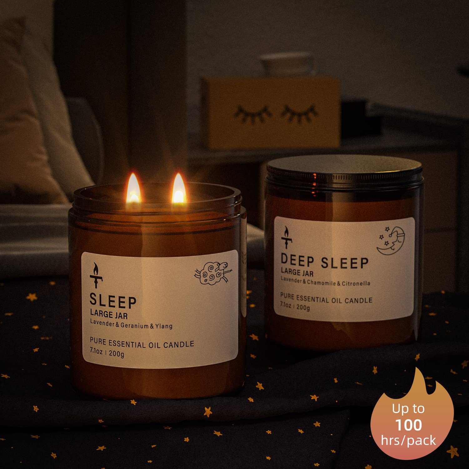 TRINIDa 2 Wicks Sleep Large Candle Gift Set, Candles Long Burning up to 100 Hours (14.2OZ) - Image 3