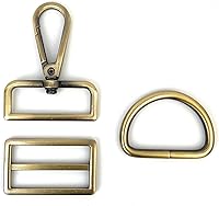 Vista 7 de 15 piezas de herrajes para bolso, ganchos giratorios de servicio pesado con anillos en D para bolso y hebillas deslizantes de tres guías