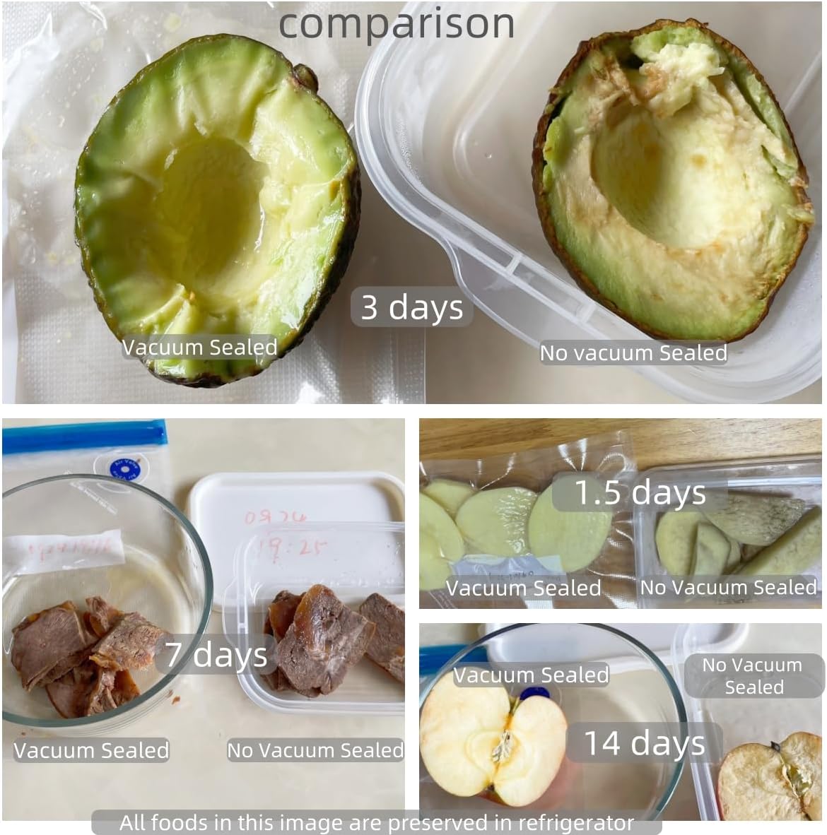 30 Upgraded Reusable Vacuum Sealer Bags(20p 8"X8", 10p 10"X11") + 2 Clips, 1 Year Airtight, For Food Preservation and Storage, Sous Vide Cooking, BPA Free, Reinforced, 7.5mil Thick (No Pumper)