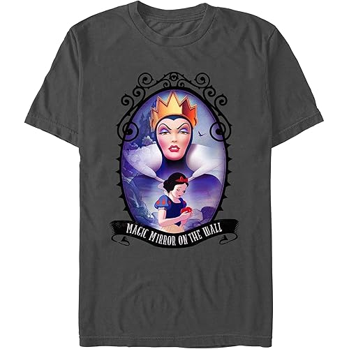Men's Snow White and The Seven Dwarfs The Evil Queen Mirror on The Wall T-Shirt